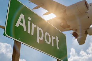 Airport Green Road Sign, a Transportation Photo by Andy Dean Photography