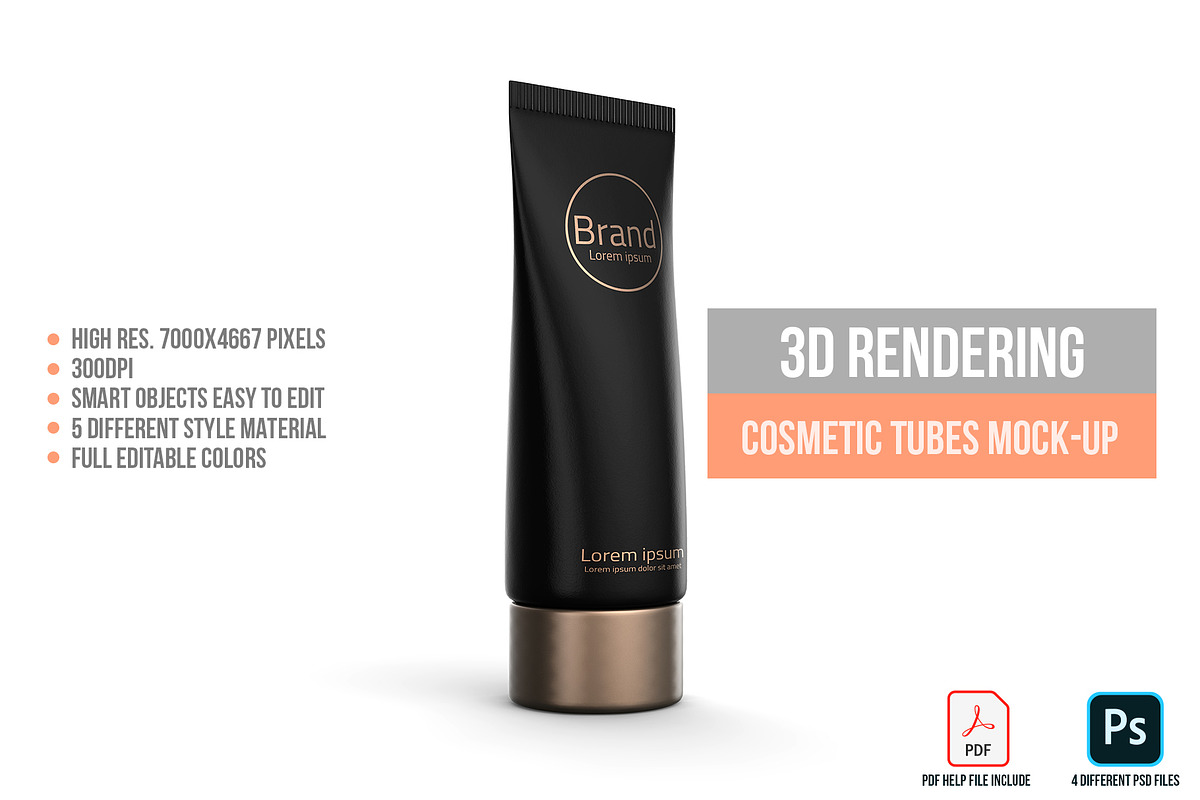 3D Rendering Cosmetic Tubes Mock-up, a Packaging Mockup by graystudio (Photo 12 of 50)
