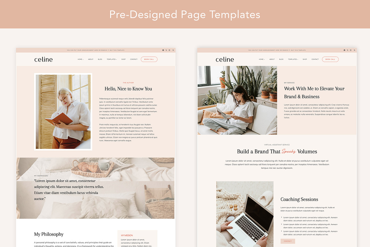 Celine WordPress Kadence Child Theme, a WordPress Template by Sky and Stars (Photo 2 of 7)