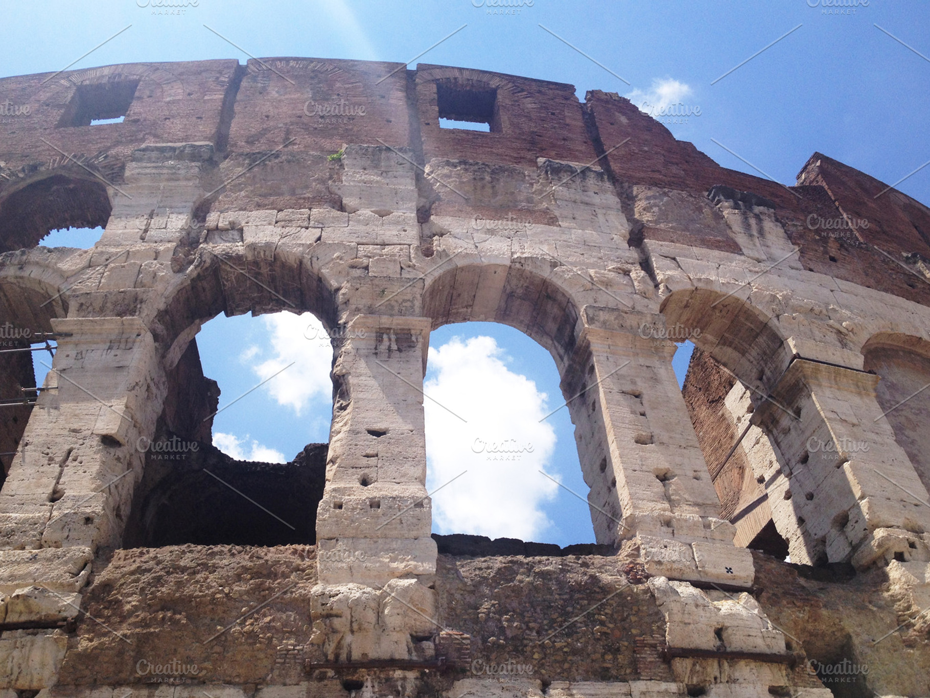 Colosseum detail containing architecture, europe, and european, an Architecture Photo by Topographically