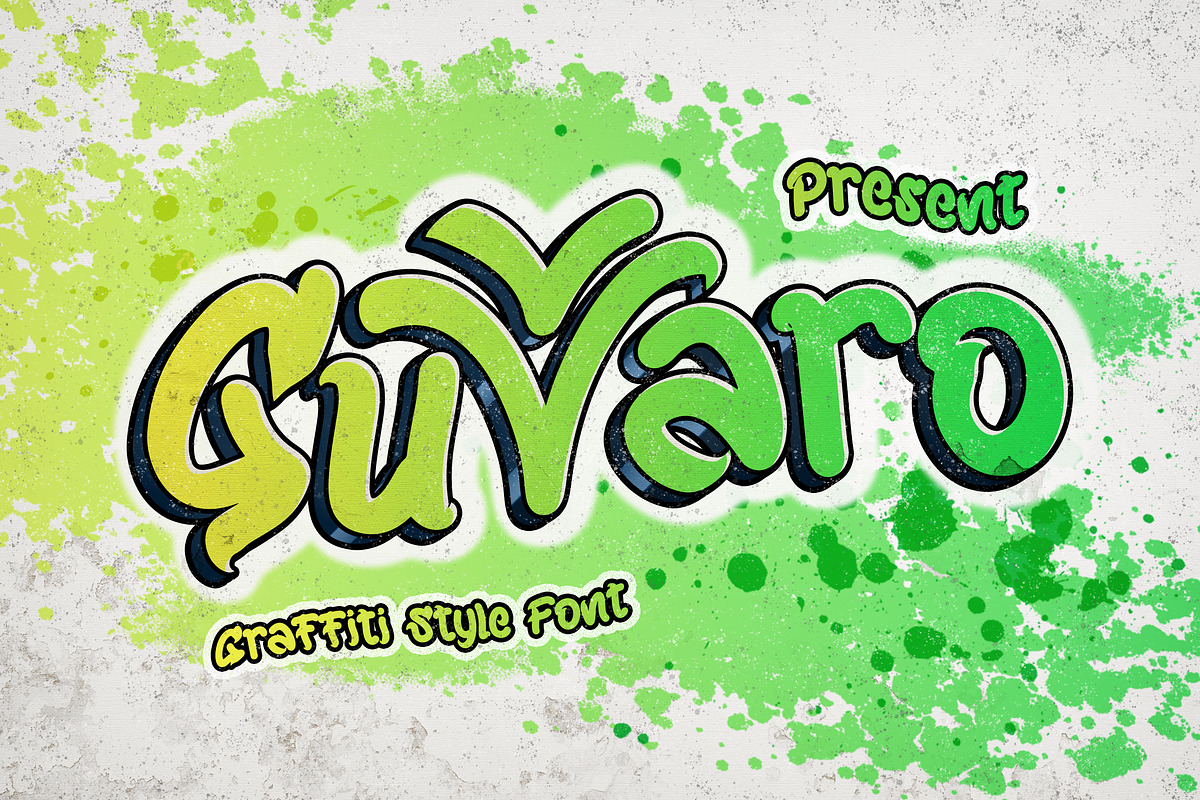 Guvaro - Graffiti Style Font, a Handwritten Font by ENATIVE (Photo 1 of 5)
