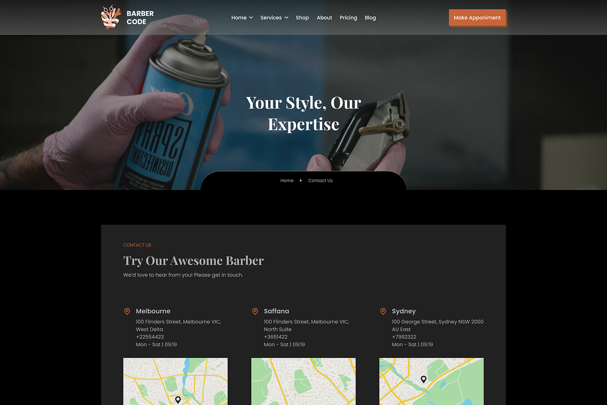 Barber Shop & eCommerce UI Template, an UI Kit Template by ReformedTech (Photo 25 of 26)