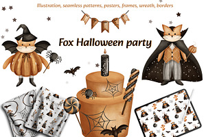 Fox Halloween Party. Kids collection