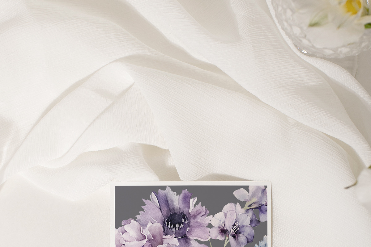 EUPHORIA Purple Watercolor Florals, a Decorative Illustration by Muse Artist (Photo 6 of 12)