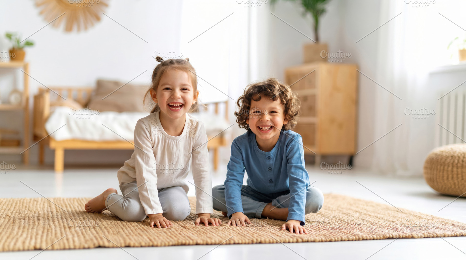 Happy Children Playing Together at Home, a Photo by Davizro's Market