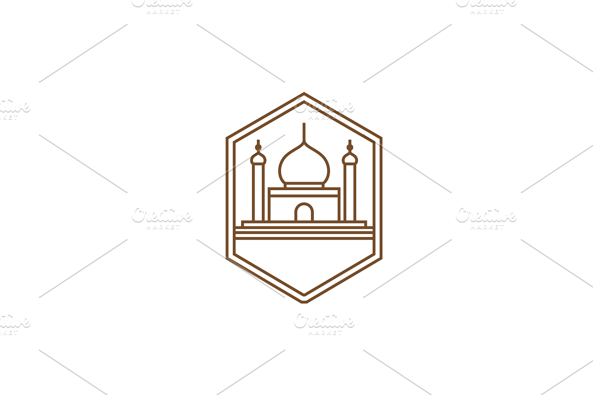 beauty mosque islamic line logo, a Branding & Logo Template by devastd