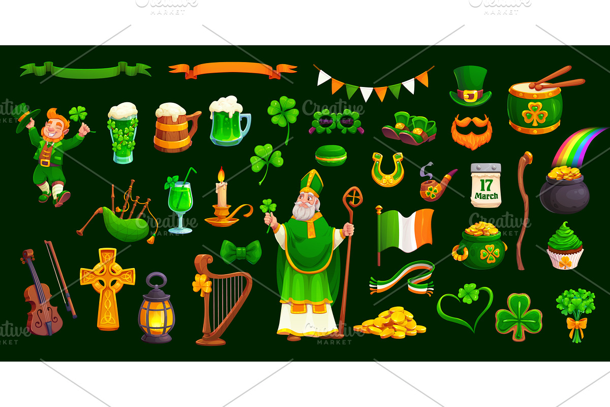 Saint Patrick's Day characters, a Seasonal Illustration by Vector Tradition