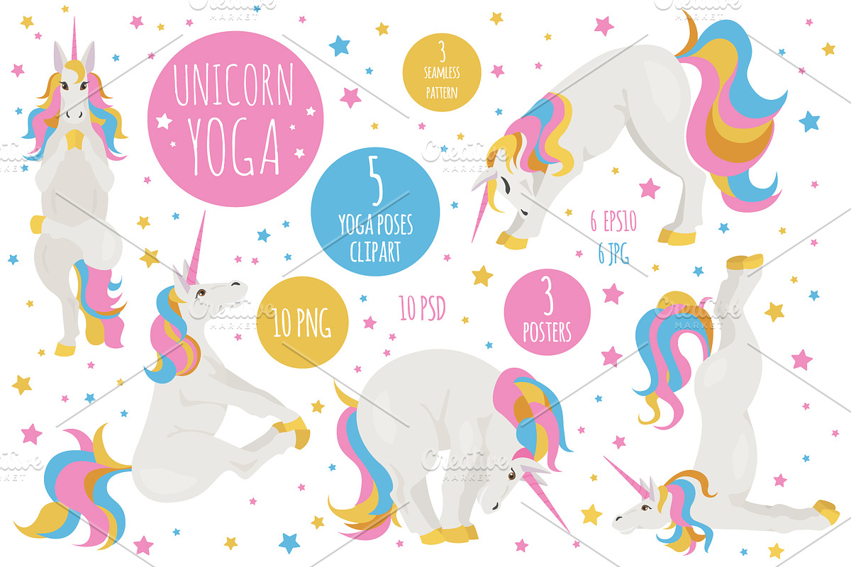 Unicorn yoga, an Animal Illustration by pet design shop (Photo 1 of 4)