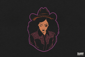 Spooky Cowgirl Portrait With