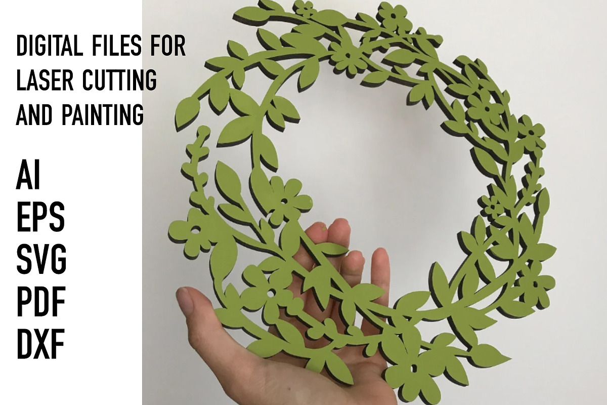 wreath laser cut, an Object Graphic by HelloWood (Photo 4 of 5)