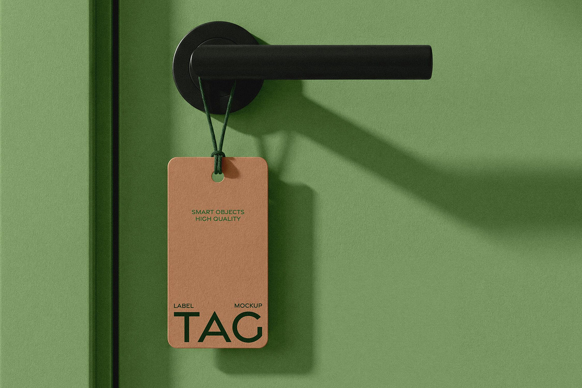 Door Tag Hanging on Cord Mockup, a Product Mockup by Design Squad