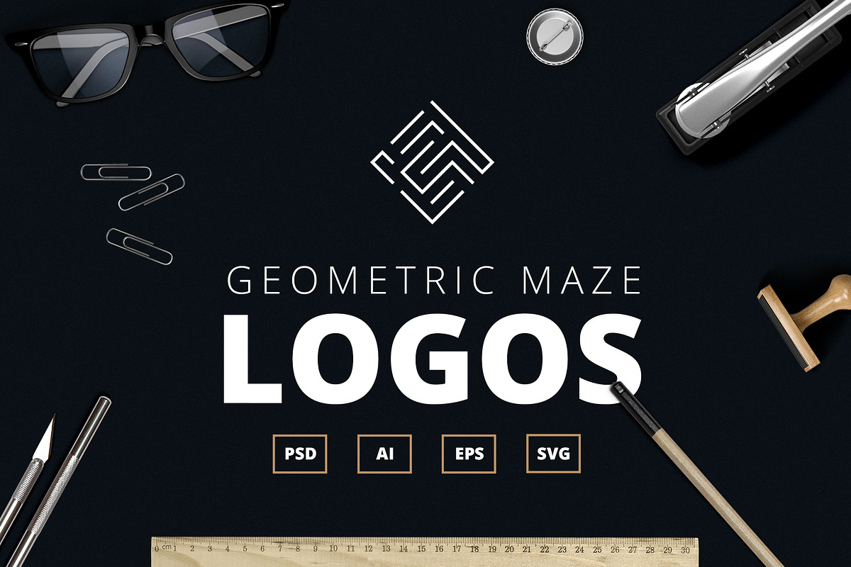 Geometric Maze Logos + Templates, a Branding & Logo Template by Graphicfresh (Photo 1 of 7)
