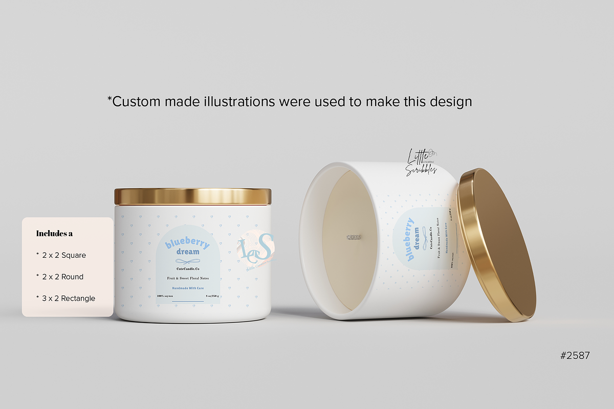 Watercolor Candle Label Template, a Stationery Template by Little Creative Scribbles (Photo 2 of 5)