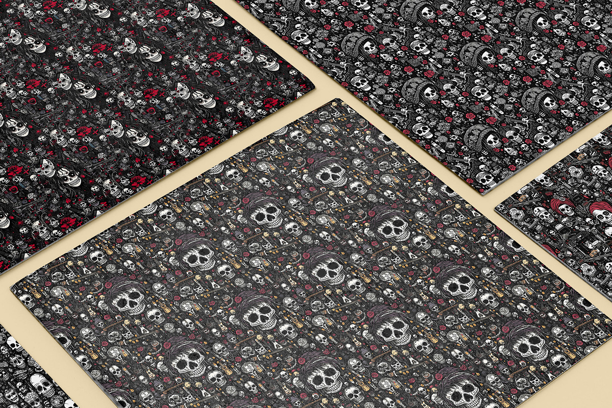 20 Seamless Emo Doodles Patterns, a Pattern Graphic by Nordic Design (Photo 3 of 9)