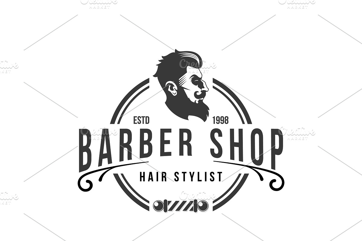 Vintage Style Barbershop Logo Design, a Branding & Logo Template by AlvinStd