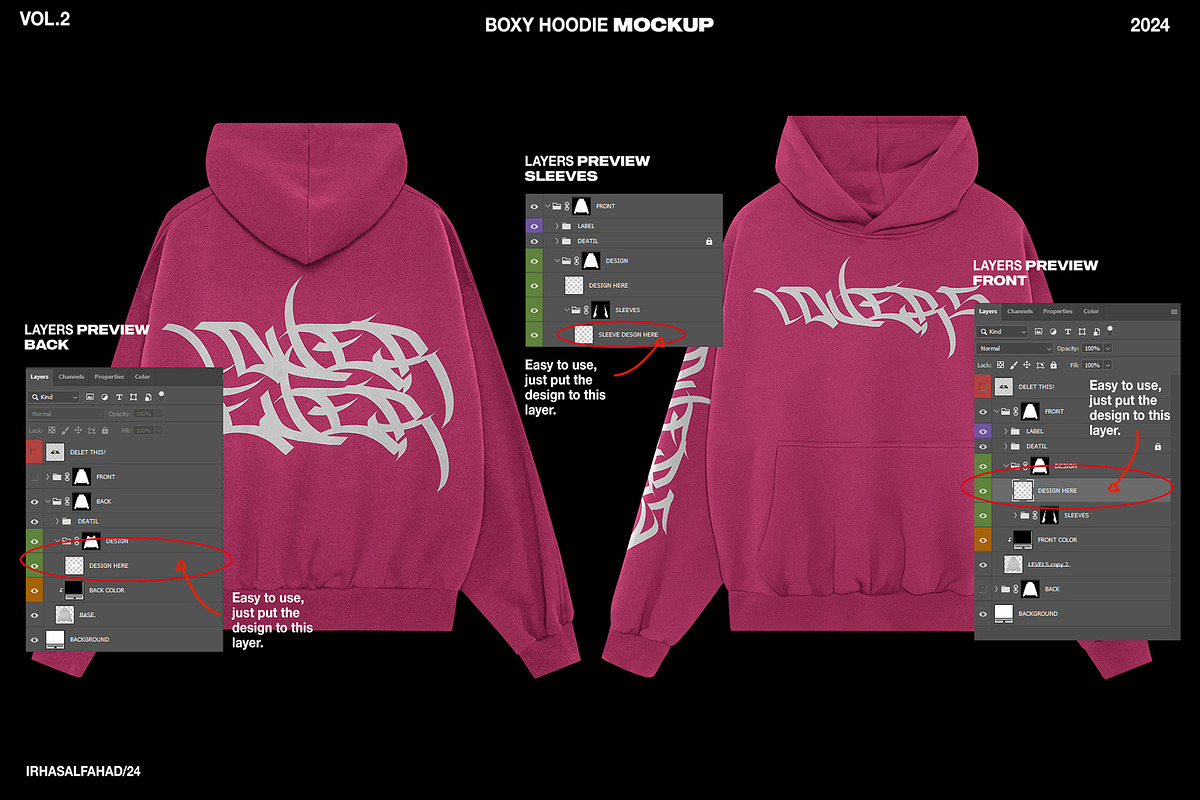 Boxy Hoodie Mockup, a Hoody Mockup by Irhasalfahad (Photo 3 of 5)