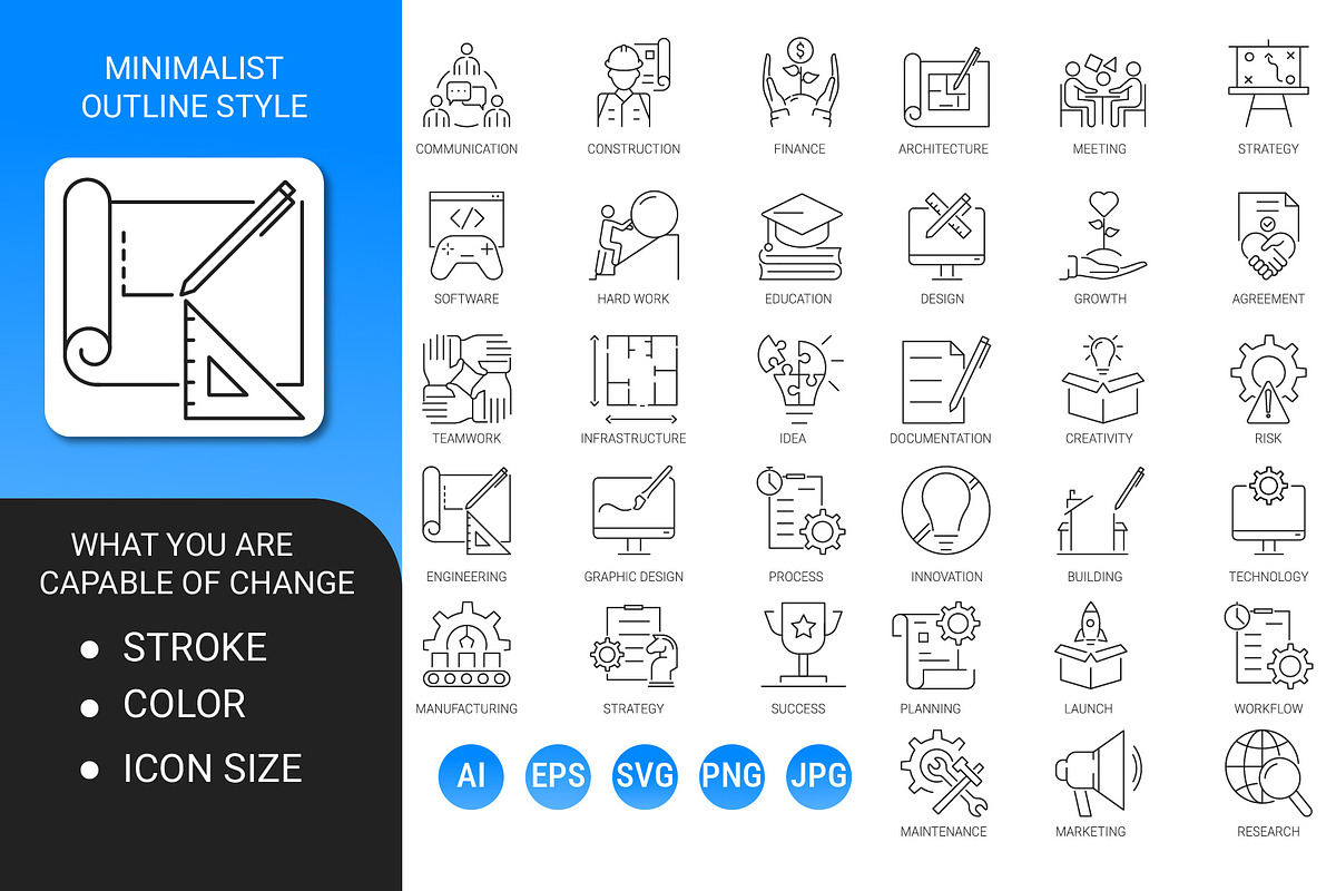 Project minimalist outline icon set, an Outline Icon by Icons (Photo 2 of 3)