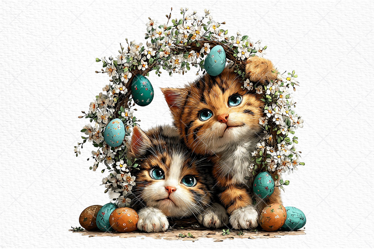 Whimsical Easter Cat Best Friend Png, an Illustration by Craft Nest (Photo 11 of 11)