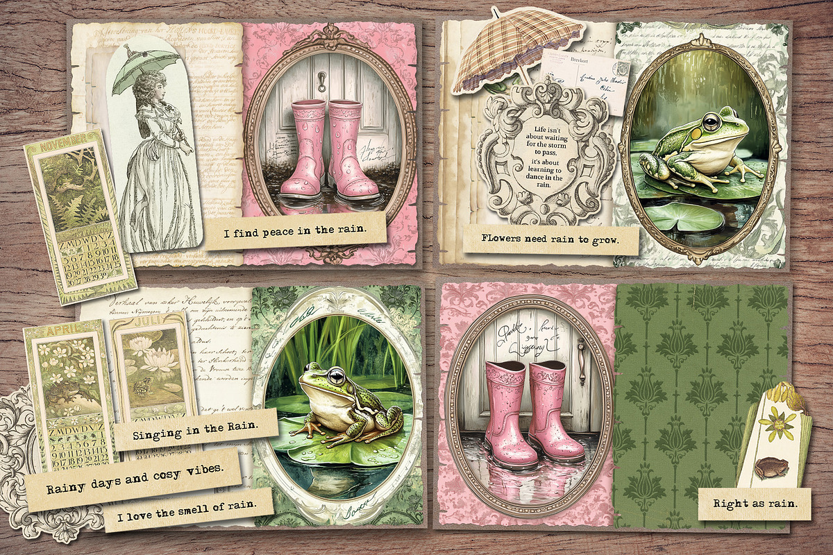 Rainy Day in the Garden Junk Journal, a Decorative Illustration by Secret Helper (Photo 2 of 8)
