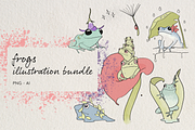 Frogs Illustration Bundle, an Animal Illustration by Little Gremlin (Thumbnail 1 of 8)