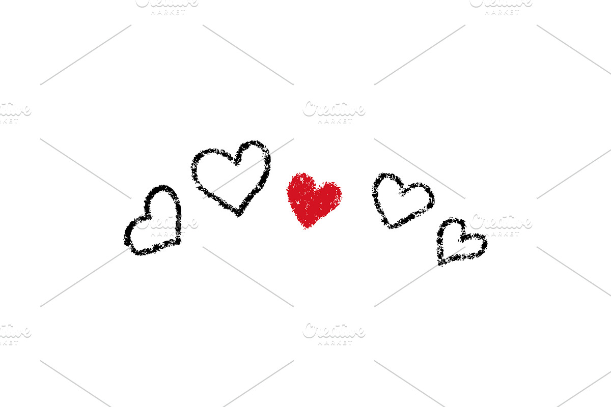 Crayon Doodle Hearts, an Object Graphic by Elena Pimukova (Photo 32 of 36)