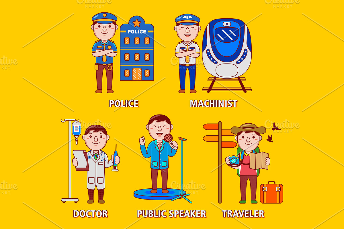Man Worker Big Bundle Vector Art, an Object Graphic by MEDZ (Photo 3 of 9)