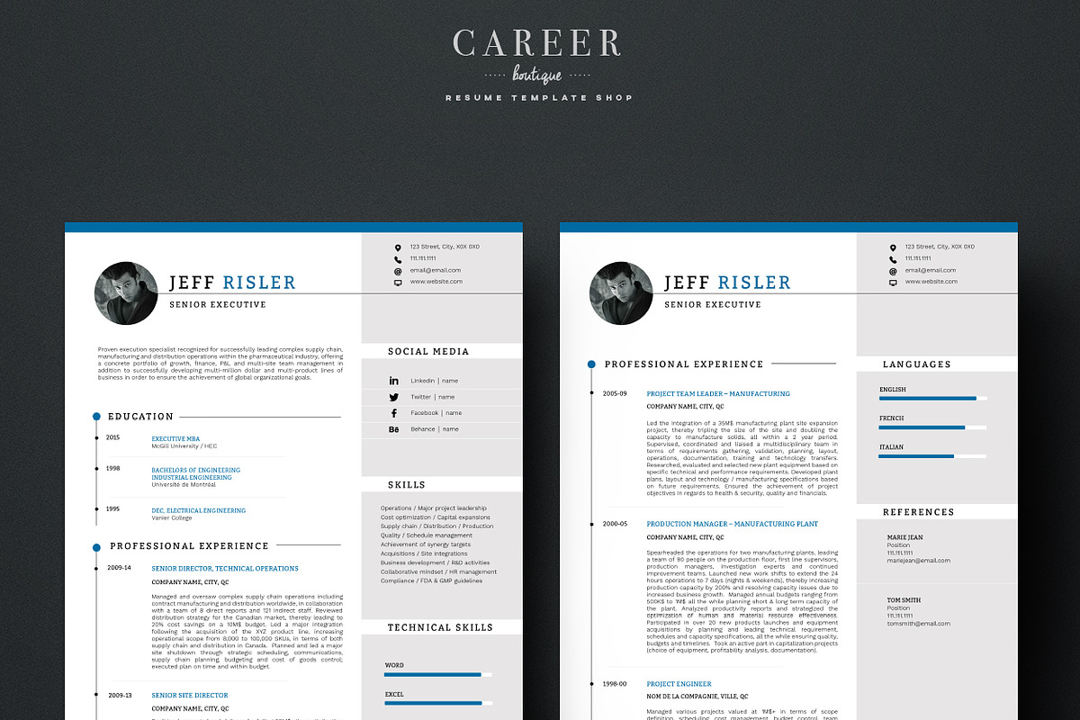 Modern Resume & CoverLetter Template, a Resume Template by careerboutique (Photo 5 of 6)