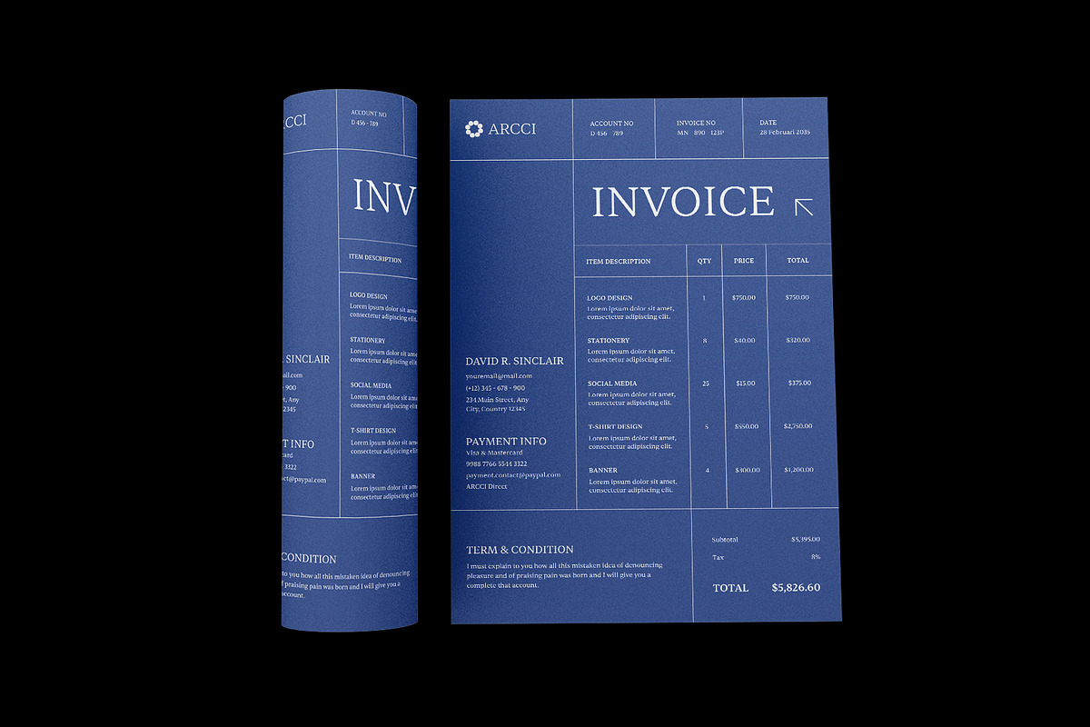 Blue Simple Invoice, a Stationery Template by Neermana (Photo 3 of 4)