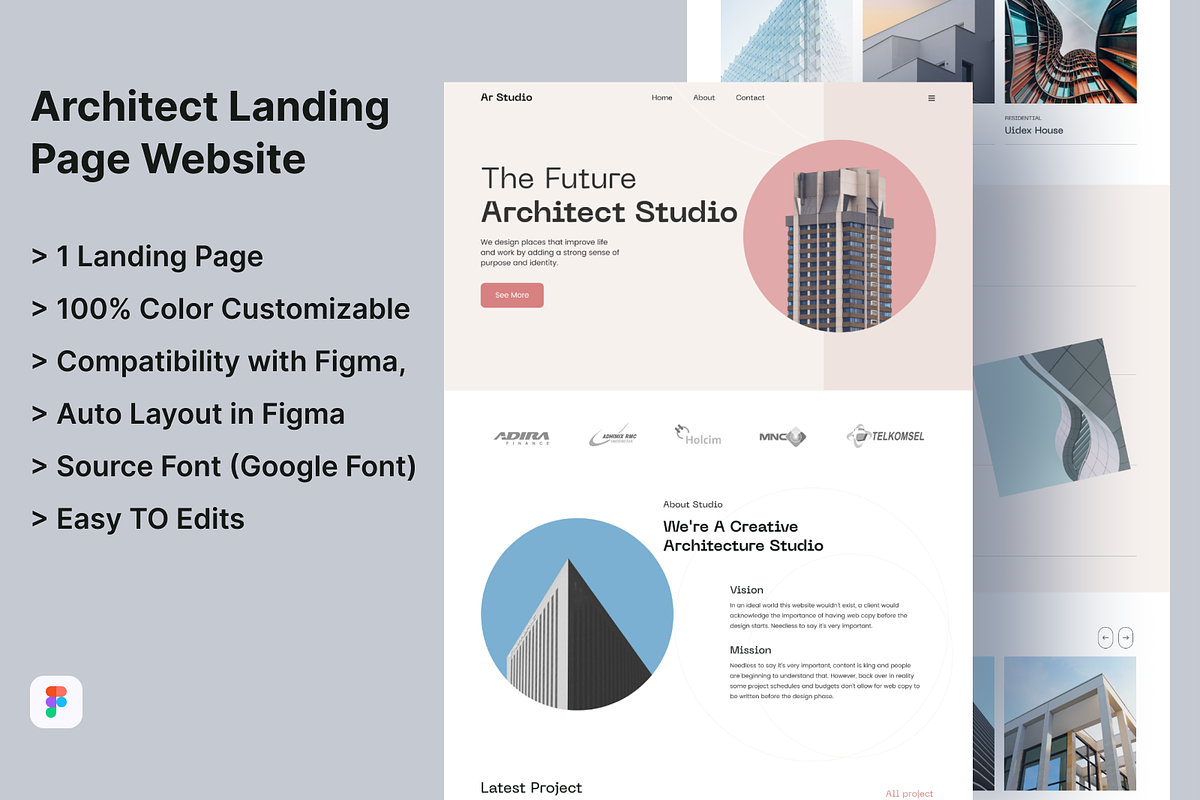 Architectural Agency Landing Page, a Landing Page Template by UiDex (Photo 1 of 4)
