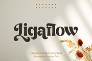 Ligaflow - Classy Fresh Retro Serif, a Serif Font by roomspace creative lab (Thumbnail 1 of 14)