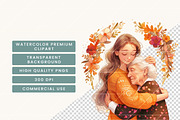 Watercolor Mother's Day Clipart, a Person Illustration by BusyDaydesign (Thumbnail 6 of 8)