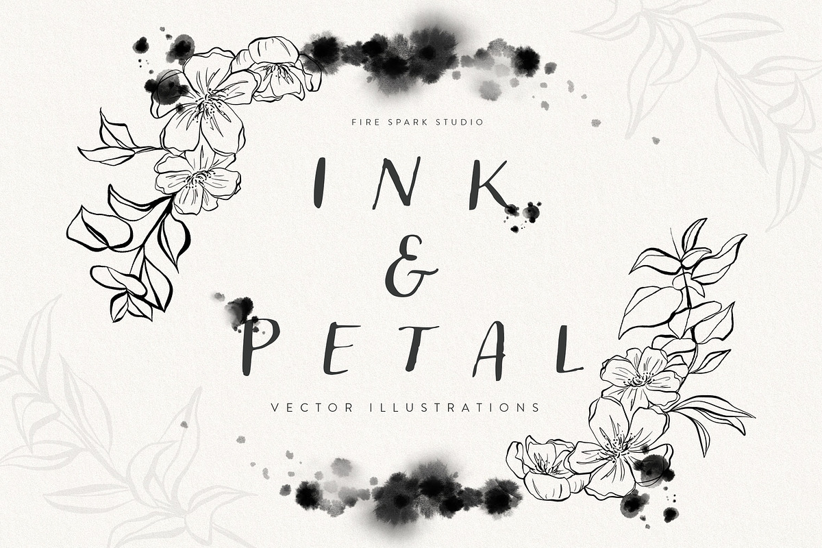 Ink and Petal Floral Vectors, an Object Graphic by Fire Spark Studio (Photo 1 of 8)