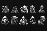 10 Bundle Dark Art Grim Reaper Skull, an Illustration by Morspective (Thumbnail 6 of 7)
