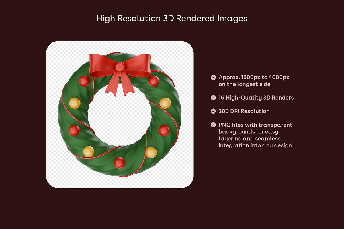 Rendered 3D Christmas Clipart Assets, an Object Graphic by jessicamdesign (Photo 4 of 4)