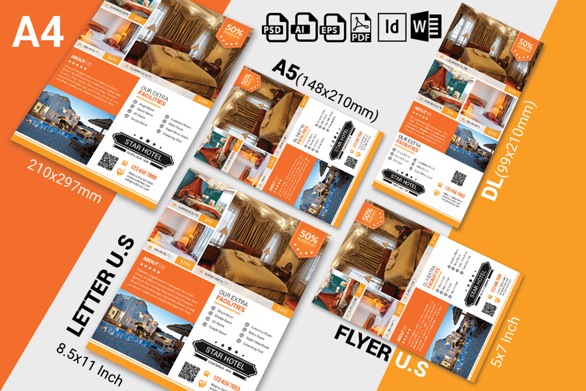 10 Hotel Flyers Bundle 90% OFF, a Flyer Template by Imagine Design Studio