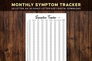 Monthly Symptom Tracker Printable, a Stationery Template by Graphicsnext (Thumbnail 1 of 5)
