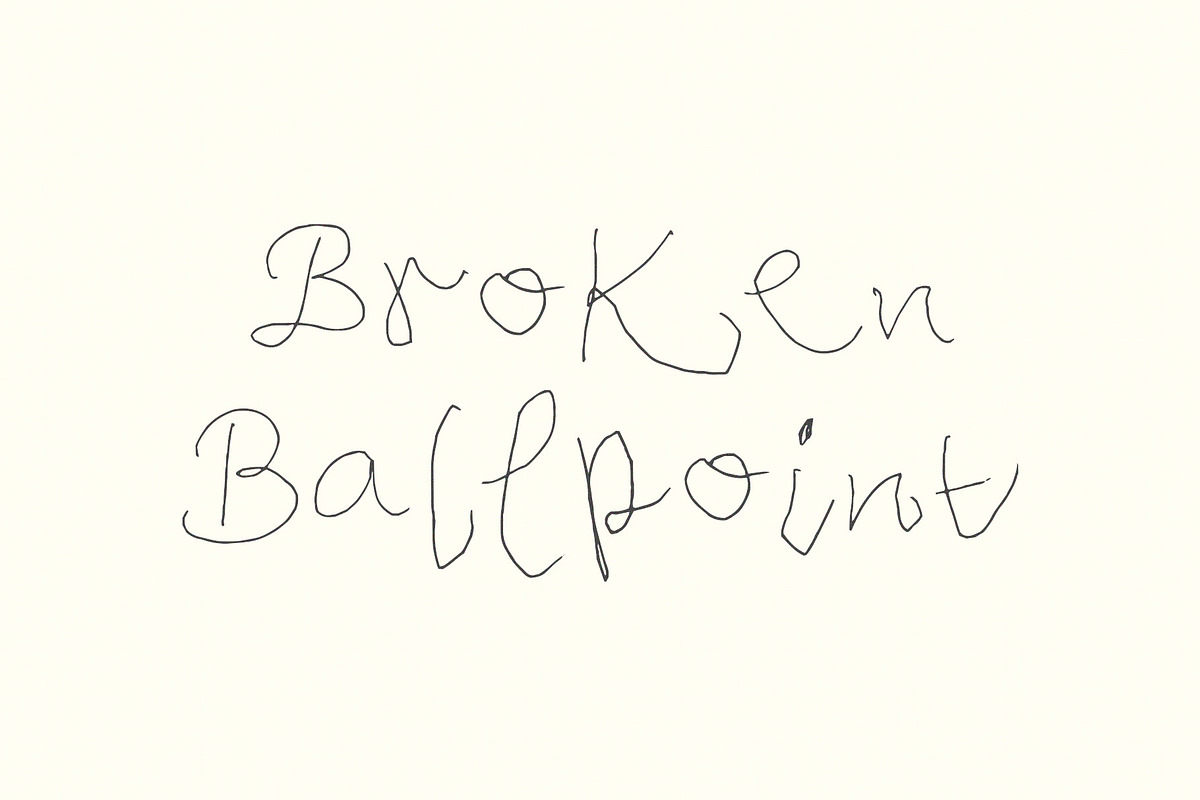 Broken Ballpoint | Handwriting Font, a Font by Off The Rack © (Photo 1 of 5)