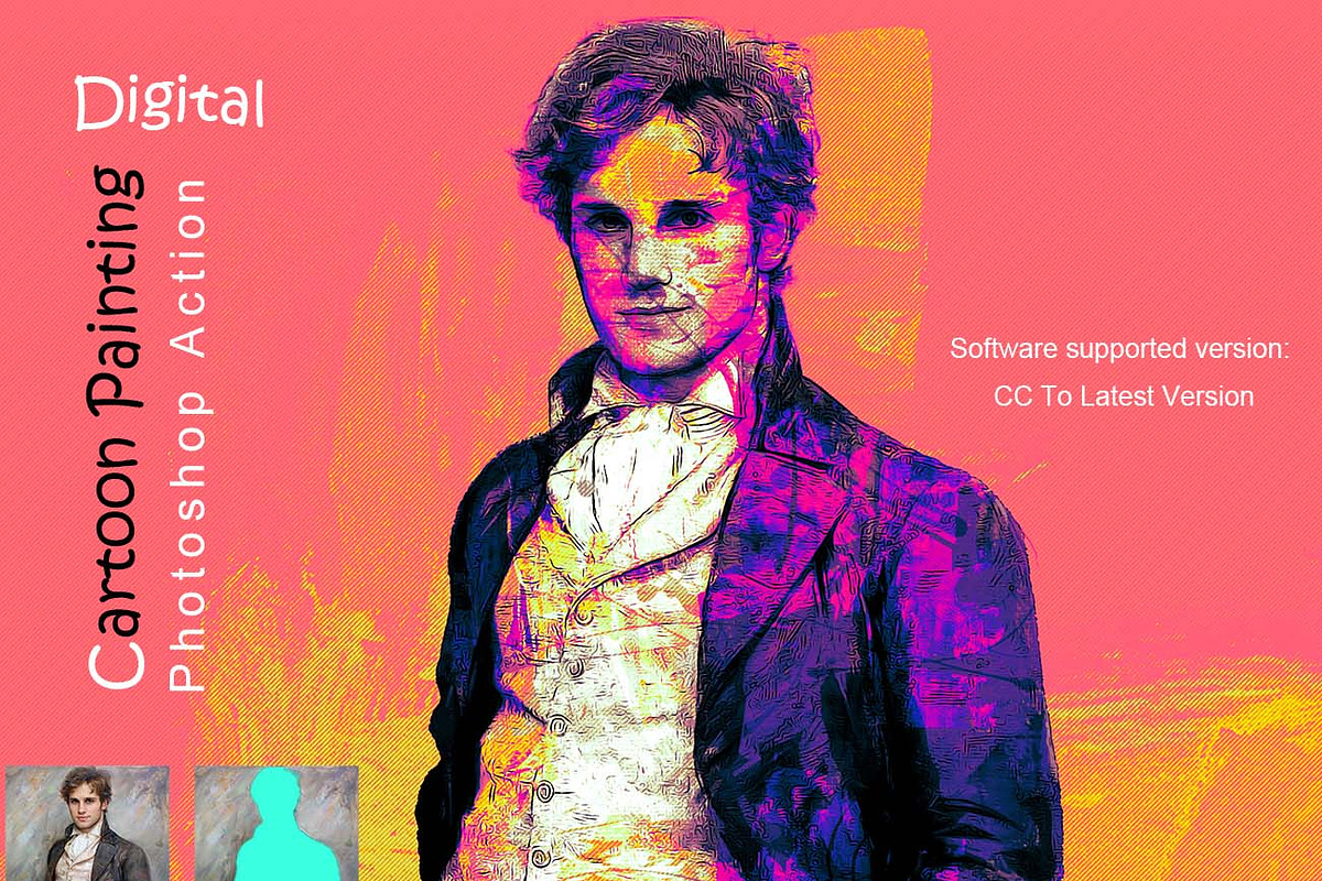 Digital Cartoon Painting Ps Ation, an Action Add-On by Studio Retouch (Photo 1 of 10)