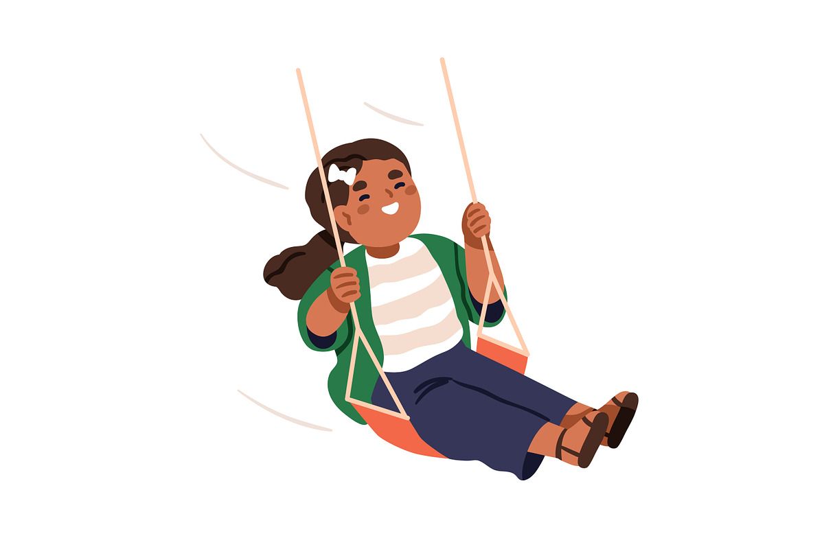 Happy cute kids swinging set, a Person Illustration by Good Studio (Photo 8 of 11)