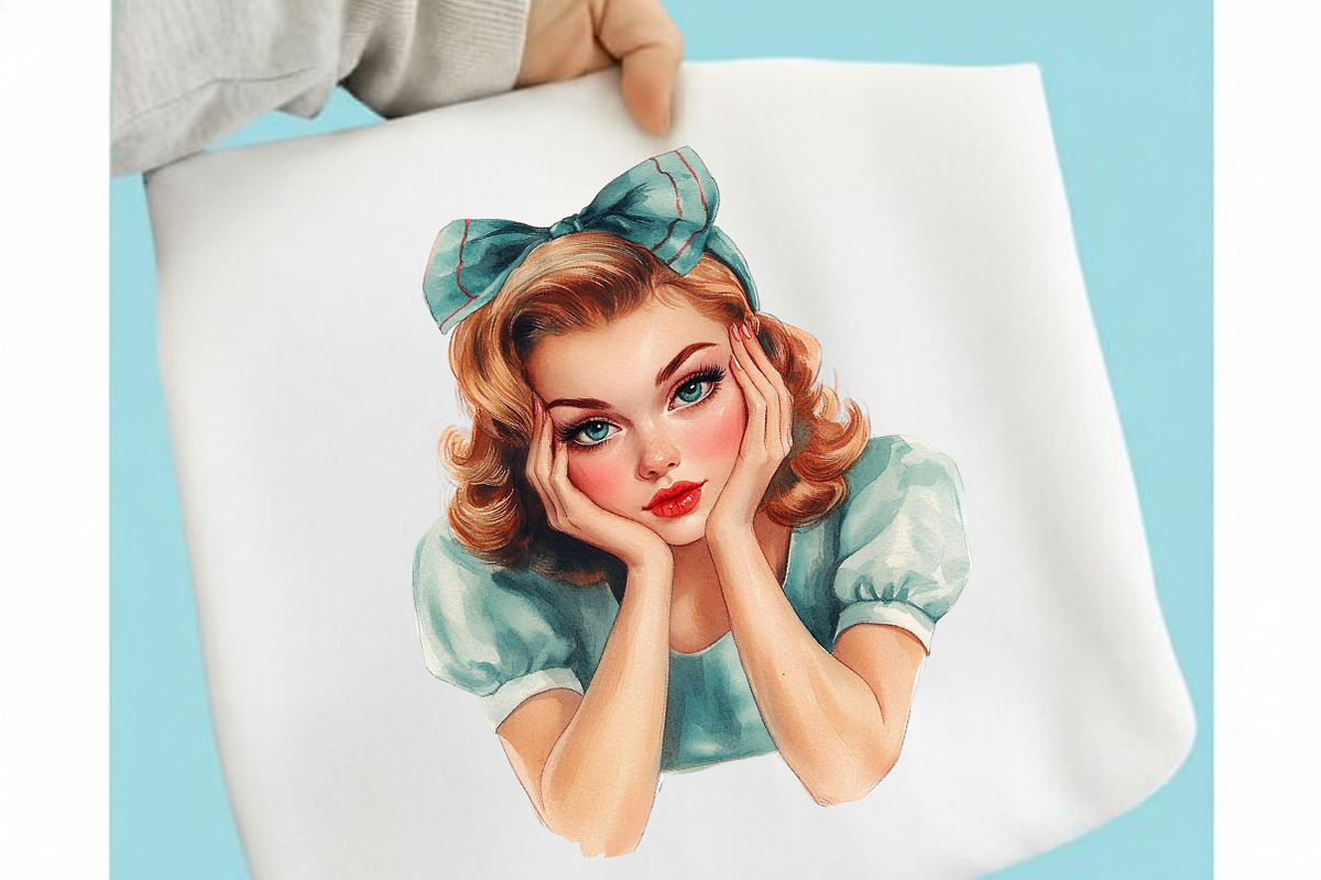 Vintage Pinup Girl Clipart Bundle, a Person Illustration by designcity5 (Photo 3 of 5)