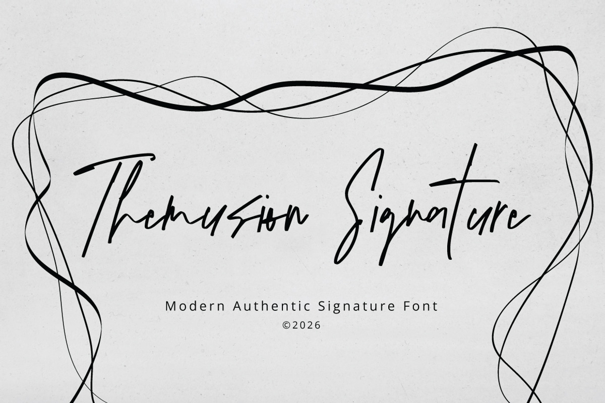 Themusion - Authentic Signature, a Handwritten Font by tebaltipislab (Photo 1 of 10)