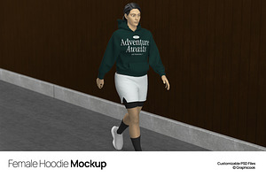 Female Hoodie Mockup, a Hoody Mockup by graphicook