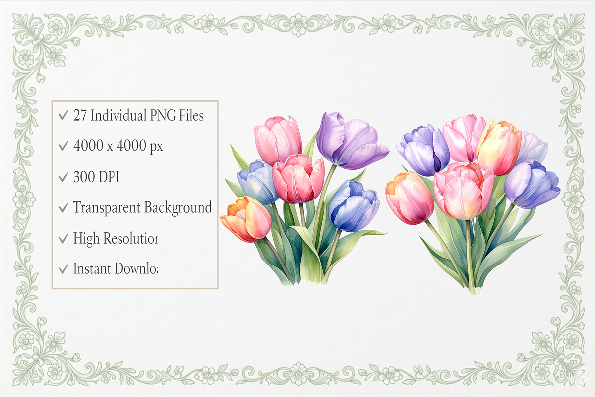 Watercolor Spring Flowers Collection, an Illustration by Print Haven (Photo 6 of 6)