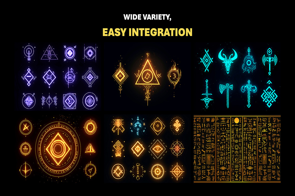 240+ Magic Hieroglyph Overlay Effect, an Object Graphic by Mikel Blazgad (Photo 3 of 11)