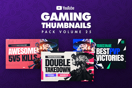 Gaming Youtube Thumbnails Pack 25, a Social Media Template by Odin_Design