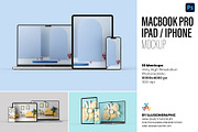 Macbook Pro iPad iPhone 13 Mockups, a Mac Mockup by Illusiongraphic (Thumbnail 1 of 34)