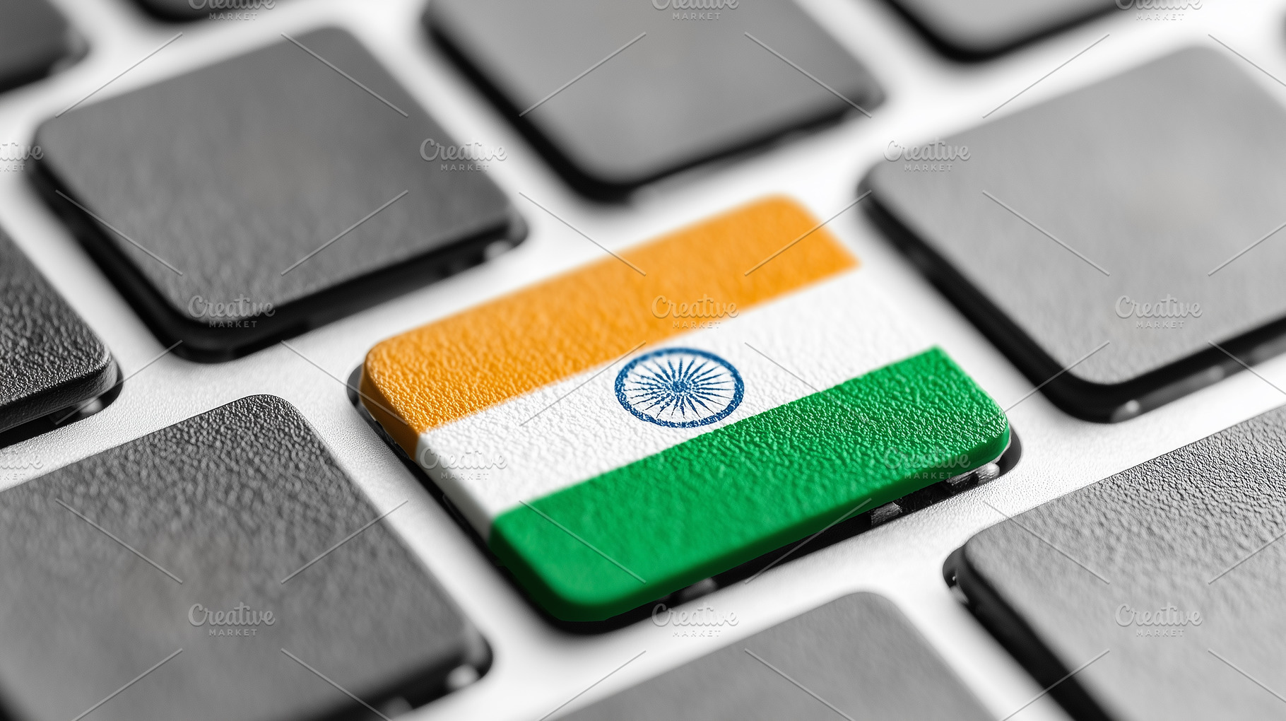 Computer keyboard key with the India, a Technology Photo by MistyDay