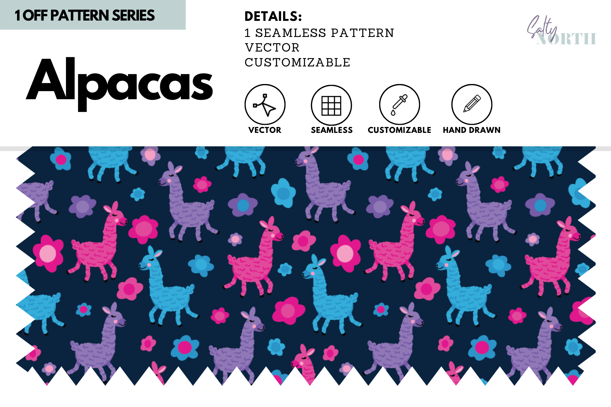 Alpaca Pattern, a Pattern Graphic by Salty North Studio