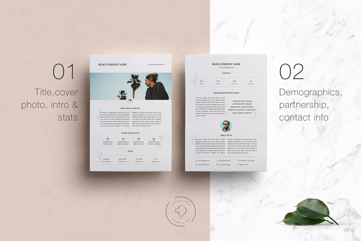 Media Kit Template - 2 Pages, a Marketing Template by Leo Resume (Photo 2 of 4)