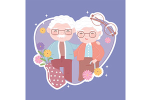 grandparents in heart, a Person Illustration by studiogstock